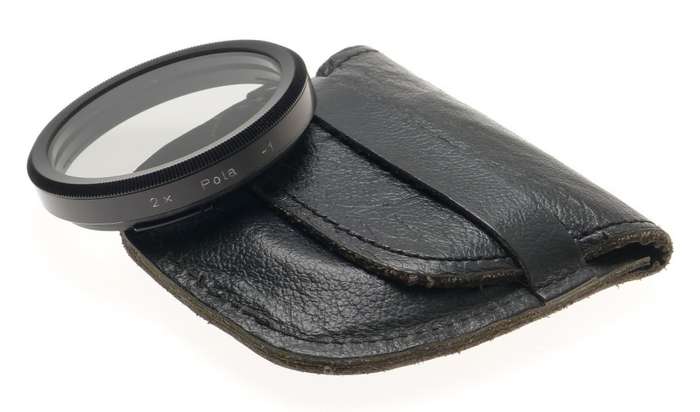 2x POLA -1 HASSELBLAD BAY 50 POLAROID ROTATING FILTER LEATHER CASE USED CLEAN