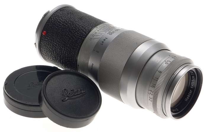 USED LEICA HEKTOR 4.5/13.5cm LEITZ f=135mm CAMERA CHROME LENS CAPS FITS M3 M8 M9