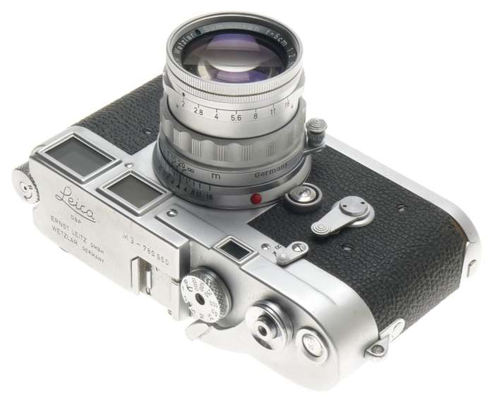 DS LEICA M3 FILM 35mm CAMERA WITH SERVICED SUMMICRON 1:2/50mm RIGID CHROME LENS
