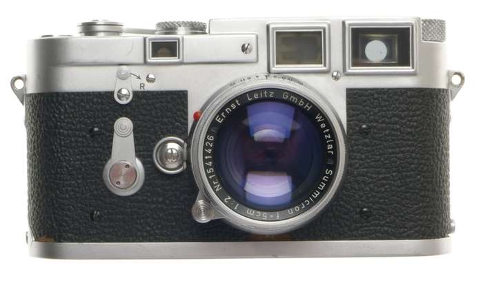 DS LEICA M3 FILM 35mm CAMERA WITH SERVICED SUMMICRON 1:2/50mm RIGID CHROME LENS