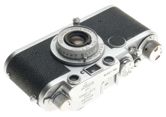 LEICA IIF 35mm FILM M39 MOUNT CAMERA RED DIAL ELMAR 1:3.5/5cm CLEAN 3.5/50 LENS