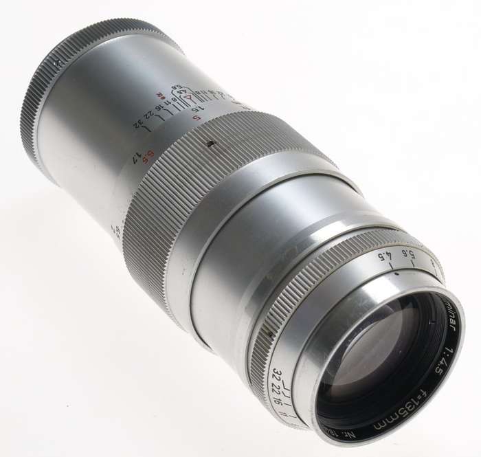 STEINHEIL CULMINAR 1:4.5 f=135mm CHROME TELE LENS M39 LEICA SCREW MOUNT CAPS