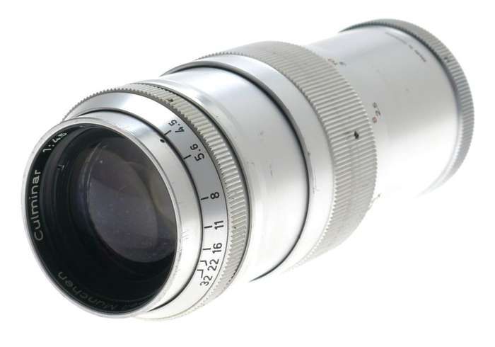 STEINHEIL CULMINAR 1:4.5 f=135mm CHROME TELE LENS M39 LEICA SCREW MOUNT CAPS