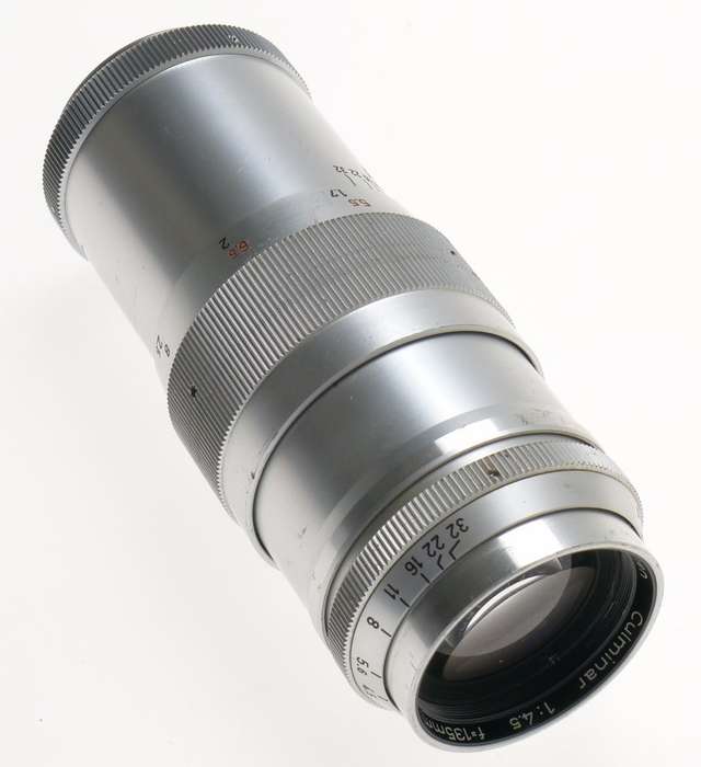 STEINHEIL CULMINAR 1:4.5 f=135mm CHROME TELE LENS M39 LEICA SCREW MOUNT CAPS