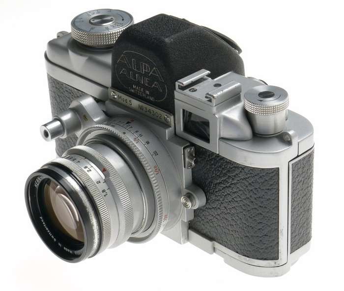 ALPA Mod. 5 RANGEFINDER CHROME CAMERA KERN-SWITAR 1:1.8/50mm AR LENS f=50mm HOOD
