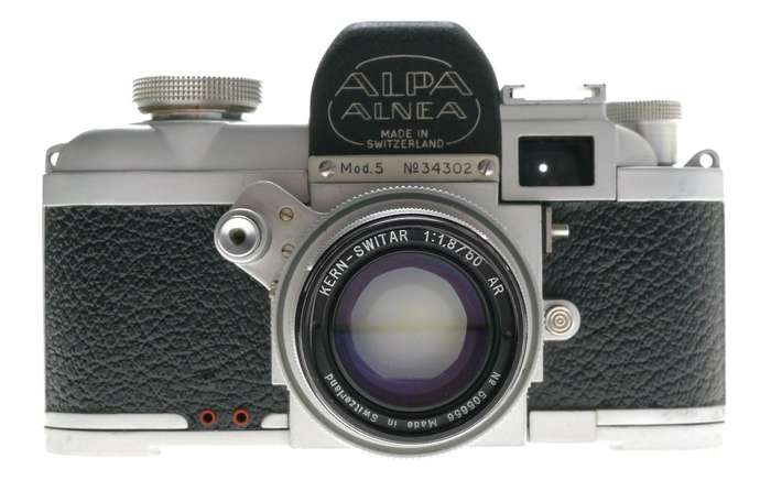 ALPA Mod. 5 RANGEFINDER CHROME CAMERA KERN-SWITAR 1:1.8/50mm AR LENS f=50mm HOOD