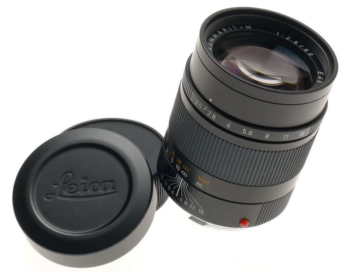 LEICA 1:2.5/90mm SUMMARIT-M CAMERA LENS M9 M3 BLACK 6 bit MONOCHROME GUARANTEE