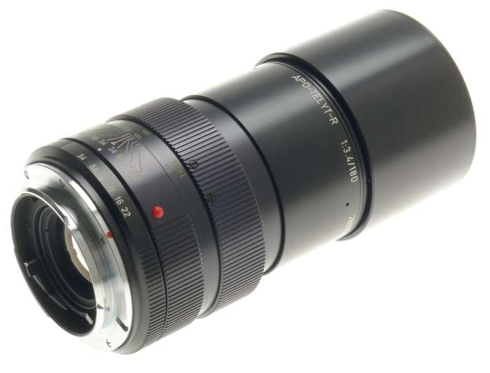 LEICA APO-TELYT-R 1:3.4/180mm SLR 3-CAM 35mm CAMERA LENS CLEAN f=180 CAPS CASE