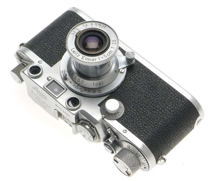 BLACK DIAL LEICA IIIF M39 TLM RANGEFINDER RED SCALE LEITZ ELMAR 1:3.5 f=5cm
