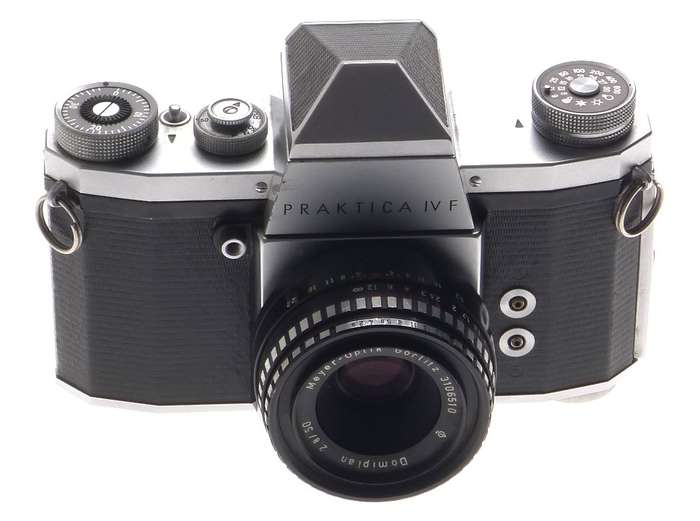 PRAKTICA IV F CHROME SLR 35mm CAMERA MEYER-OPTIK DOMIPLAN 2.8/50mm GOERLITZ f=50