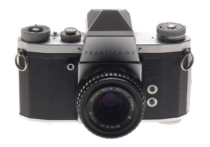 PRAKTICA IV F CHROME SLR 35mm CAMERA MEYER-OPTIK DOMIPLAN 2.8/50mm GOERLITZ f=50