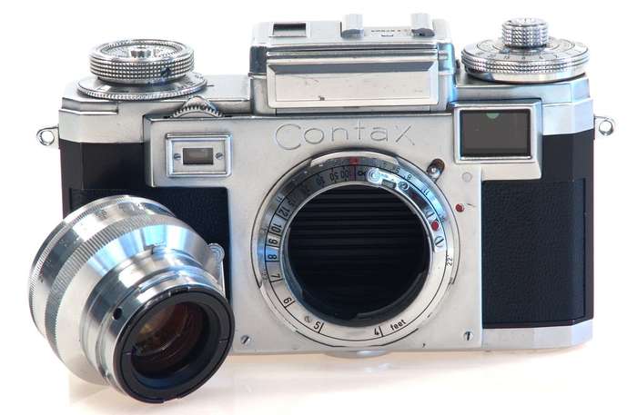 ZEISS IKON CONTAX IIIa CAMERA ZEISS-OPTON SONNAR 1:2 f=50mm RED T RARE LENS 2/50