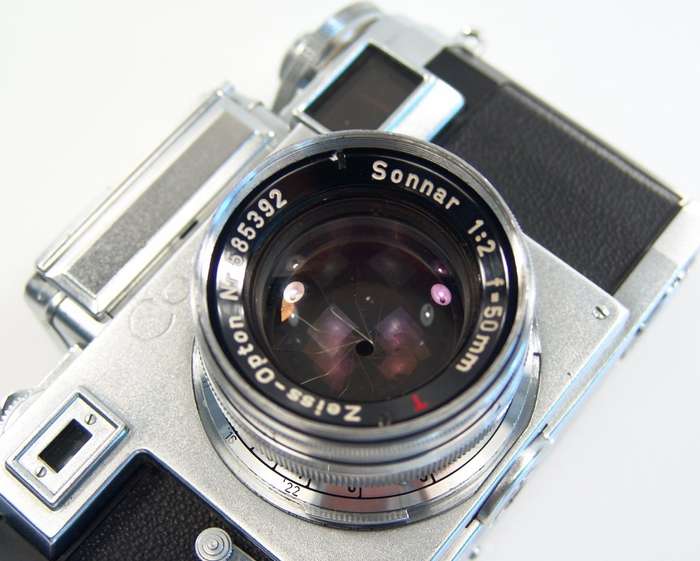 ZEISS IKON CONTAX IIIa CAMERA ZEISS-OPTON SONNAR 1:2 f=50mm RED T RARE LENS 2/50