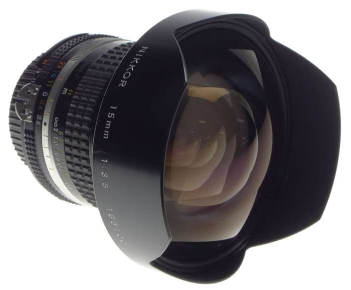 USED NIKKOR 15mm 1:3.5 ULTRA WIDE ANGLE NIKON LENS F=15mm 3.5/15 CAPS FILTER