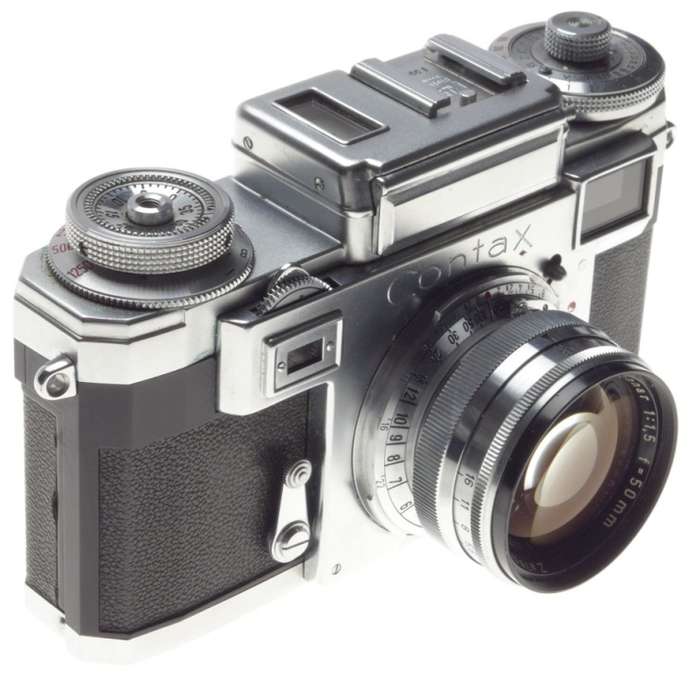 CONTAX IIIa Zeiss Opton Sonnar 1:1.5 f=50mm 35mm chrome 35mm camera 1.5/50 cased