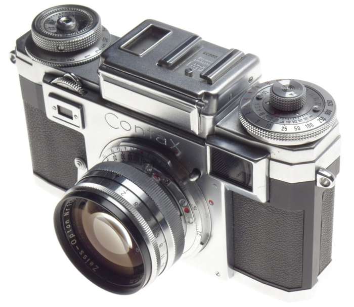 CONTAX IIIa Zeiss Opton Sonnar 1:1.5 f=50mm 35mm chrome 35mm camera 1.5/50 cased