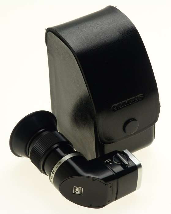 OLYMPUS SLR 35mm SLR CAMERA OM-SYSTEM RIGHT ANGLE VIEW FINDER 1.25x-2.5x CASED