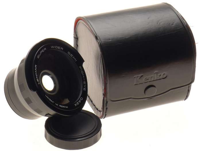 LENMAR SUPER WIDE ANGLE SEMI FISH-EYE 0.42x AUXILIARY LENS ATTACHMENT CASE MINT