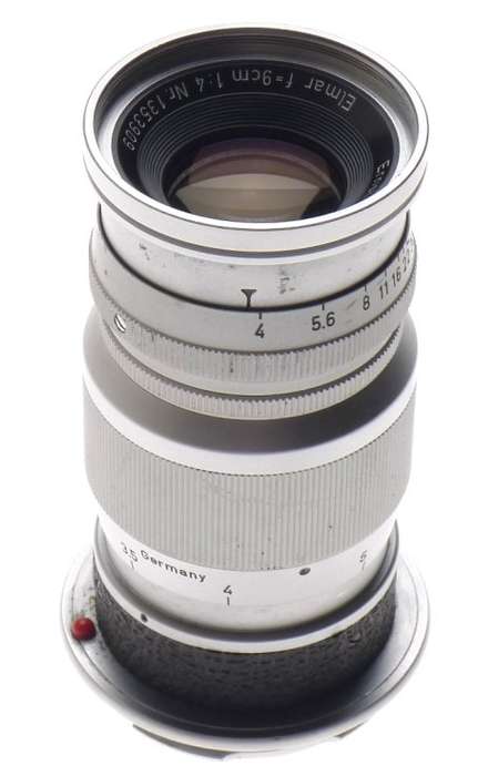 LEICA M MOUNT ELMAR f=9cm 1:4 CAMERA LENS CAP LEITZ CHROME 1:4/90mm EXCELLENT NR