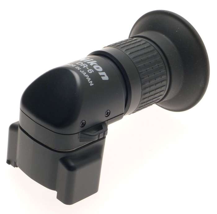 NIKON DR-6 BLACK FOCUSSING EYEPIECE 1x, 2x MAG RIGHT ANGLE VIEW FINDER CASE MINT