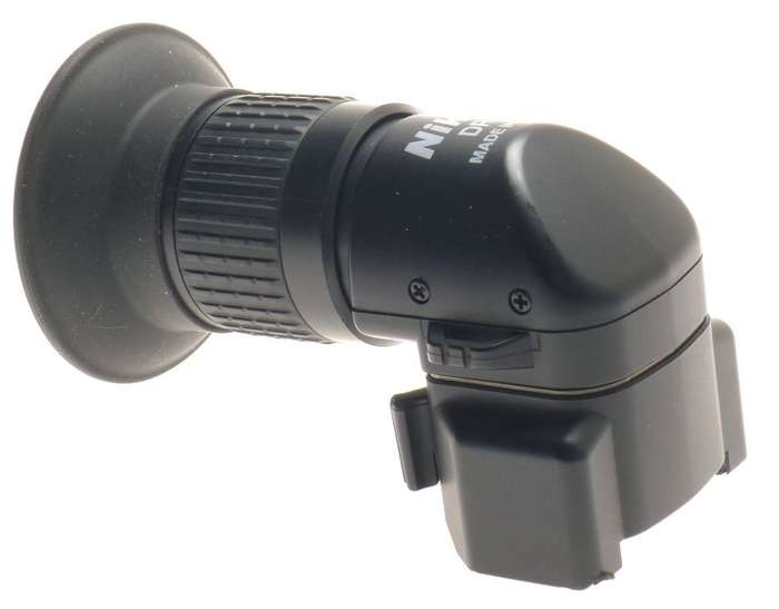 NIKON DR-6 BLACK FOCUSSING EYEPIECE 1x, 2x MAG RIGHT ANGLE VIEW FINDER CASE MINT
