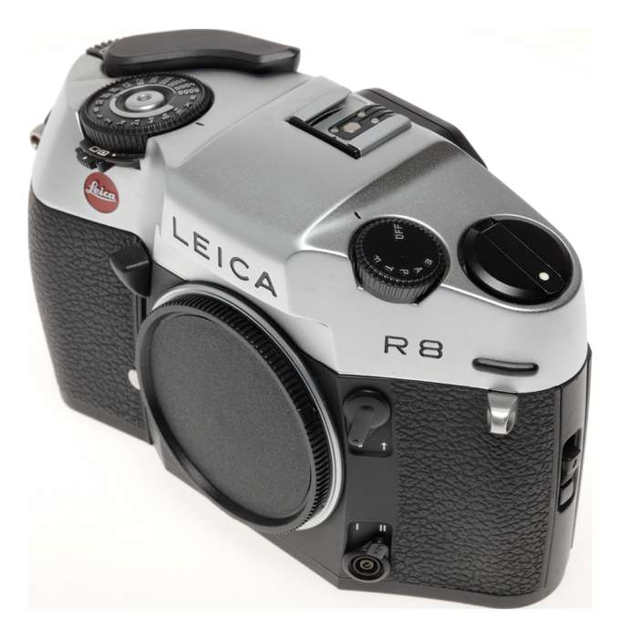Leica R8 SLR 35mm film camera Sliver chrome body boxed 10080