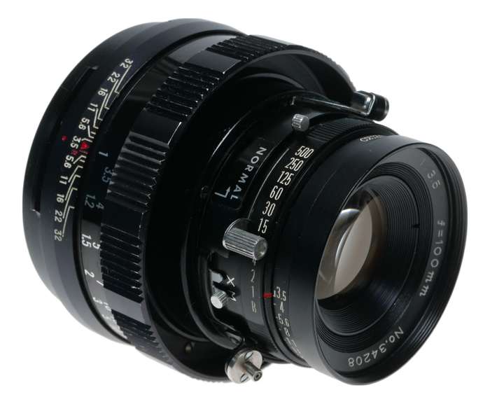 Mamiya-Sekor 1:3.5 f=100mm Universal Press Prime f/3.5 black 100mm lens