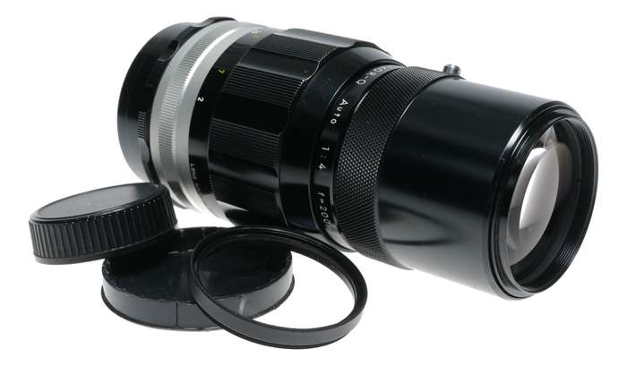 Nikkor-Q Auto 1:4 f=200mm vintage Nikon film lens 4/200