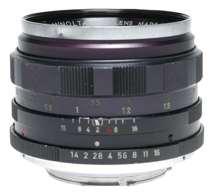 Auto Rokkor-PF 1:1.4 f=58mm Minolta vintage SLR camera lens 1.4/58 portrait