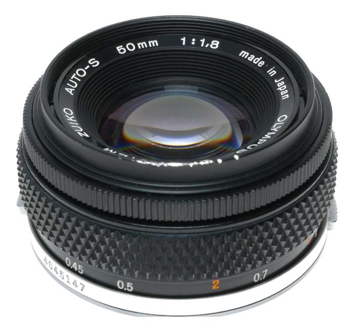 OM-System Zuiko Auto-S 50mm 1:1.8 Olympus vintage SLR lens