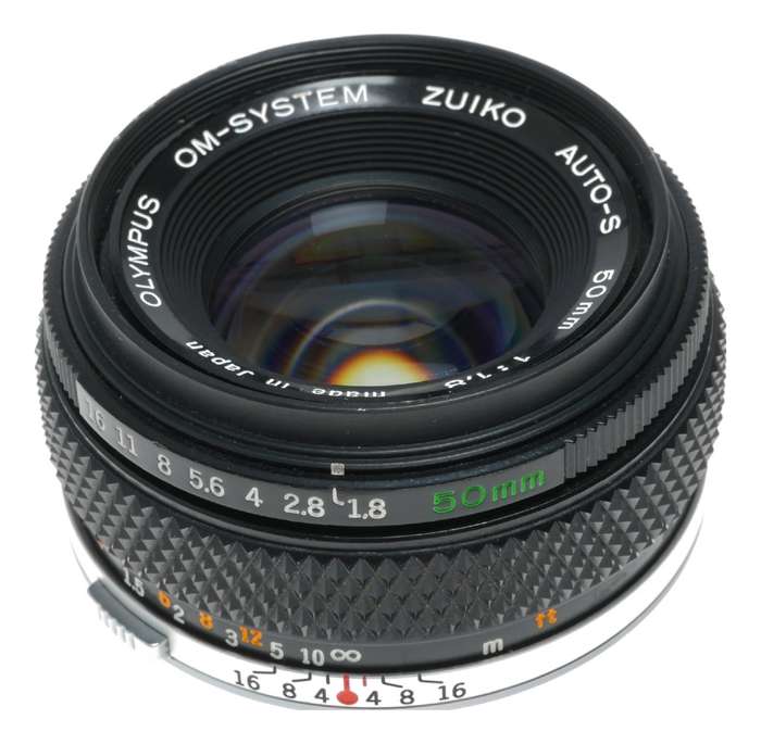 OM-System Zuiko Auto-S 50mm 1:1.8 Olympus vintage SLR lens