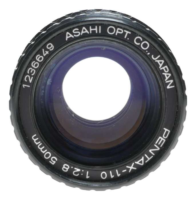 Pentax-110 1:2.8 50mm subminiature lens f/2.8 lens caps 2.8/50mm