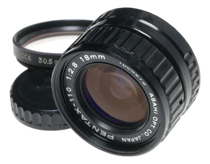 Pentax-110 1:2.8 18mm subminiature lens wide angle 2.8/18mm cap filter
