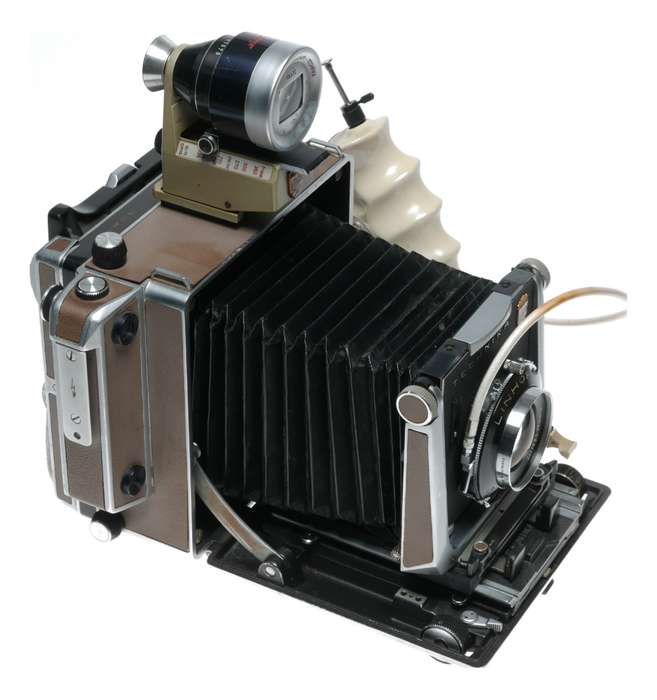 Linhof Technica IV 4x5 film camera 3 lenses grip cable finder backs set