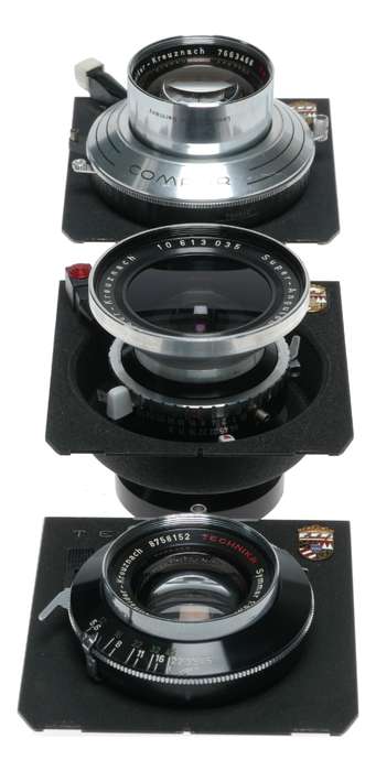 Linhof Technica IV 4x5 film camera 3 lenses grip cable finder backs set