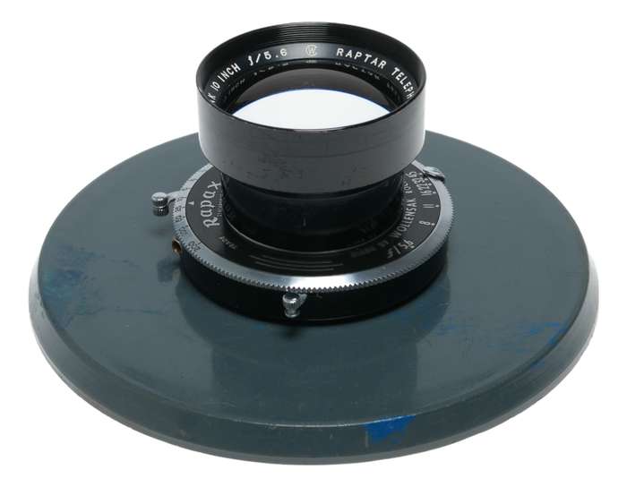 Raptar Telephoto Wollensak 10 inch f/5.6 lens with shutter and board
