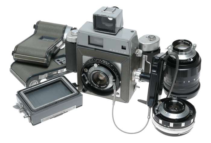 Mamiya Universal Press film Camera set 3 lenses 3 backs viewfinder vintage set