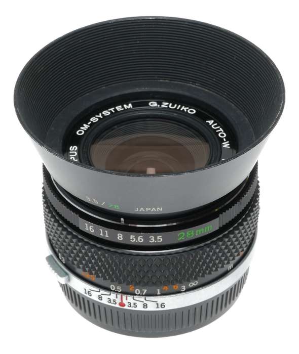 Olympus 1:3.5 f=28mm Zuiko Auto-W OM-System vintage SLR wide lens set