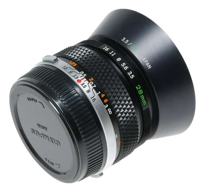 Olympus 1:3.5 f=28mm Zuiko Auto-W OM-System vintage SLR wide lens set