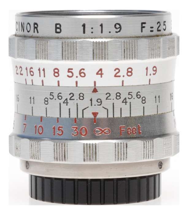 SOM Berthiot Cinor B 1:1.9 F=25 for 16mm Cine Camera Lens