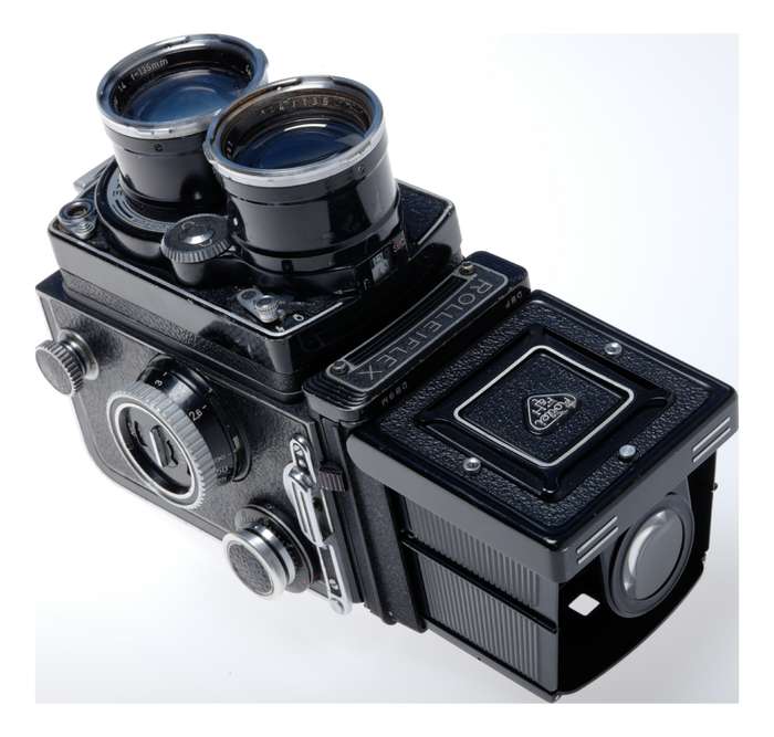 Tele Rolleiflex Type 1 6x6 Film TLR Camera Sonnar f/4 135mm Serviced