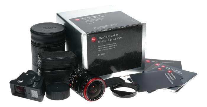 Leica Tri-Elmar-M 1:4/16-18-21 mm ASPH. 11642 set complete box finder