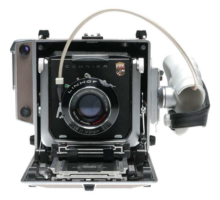 Linhof Super Technika IV 4x5 field camera Symmar 5.6/150mm lens Grip set