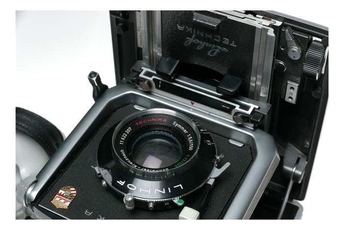 Linhof Super Technika IV 4x5 field camera Symmar 5.6/150mm lens Grip set