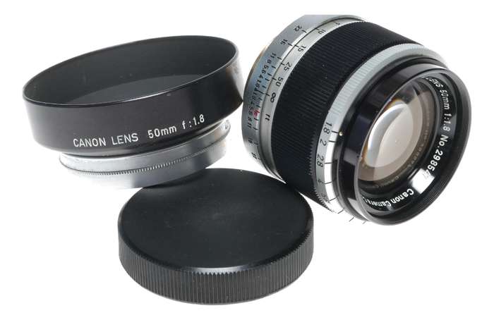 Canon lens 50mm 1:1.8 RF coupled M39 LTM Leica screw mount 1.8/50 set