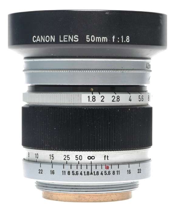 Canon lens 50mm 1:1.8 RF coupled M39 LTM Leica screw mount 1.8/50 set