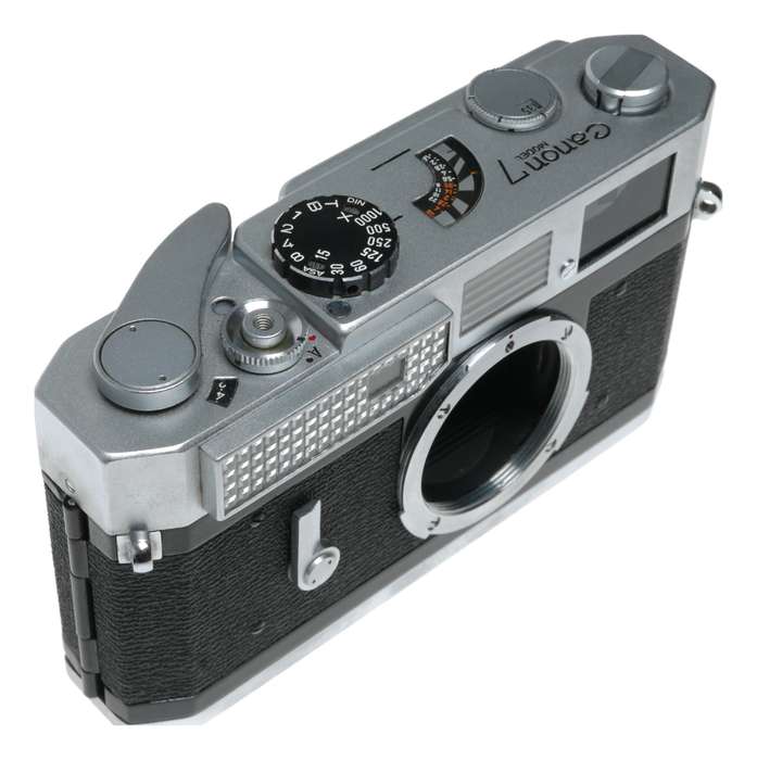 Canon chrome Model 7 antique 35mm film camera rangefinder with case