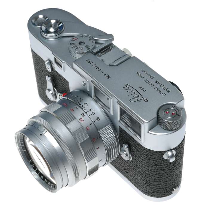 Leica M3 Summilux 1.4/50mm rare chrome lens cased set Top Notch