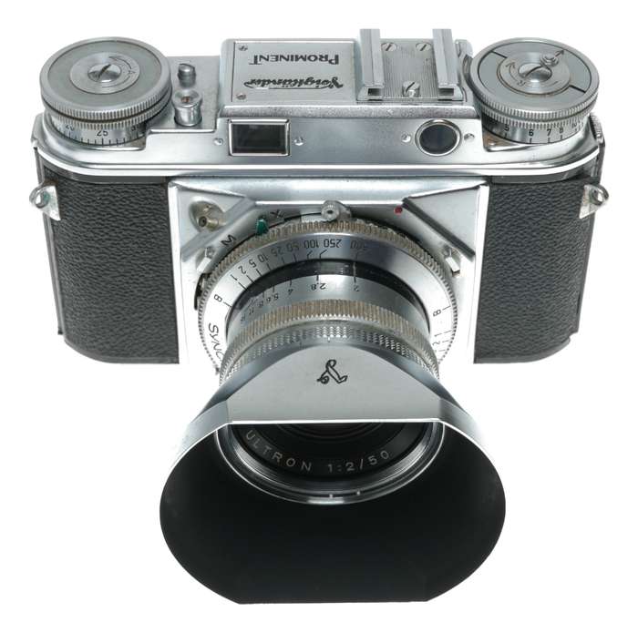 Voigtlander Ultron 2/50 mm vintage lens Prominent camera Proximeter hood set