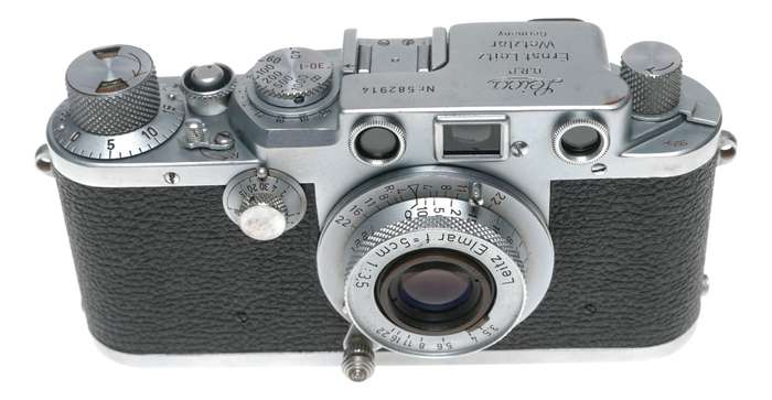 Leica IIIF RF film camera Leitz Elmar f=5cm 1:3.5 Red Scale 3.5/50 CLA'd